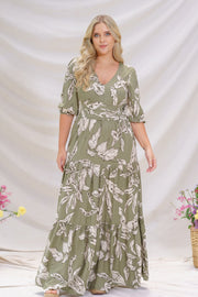 Vestido elegante mujer verde - Celine