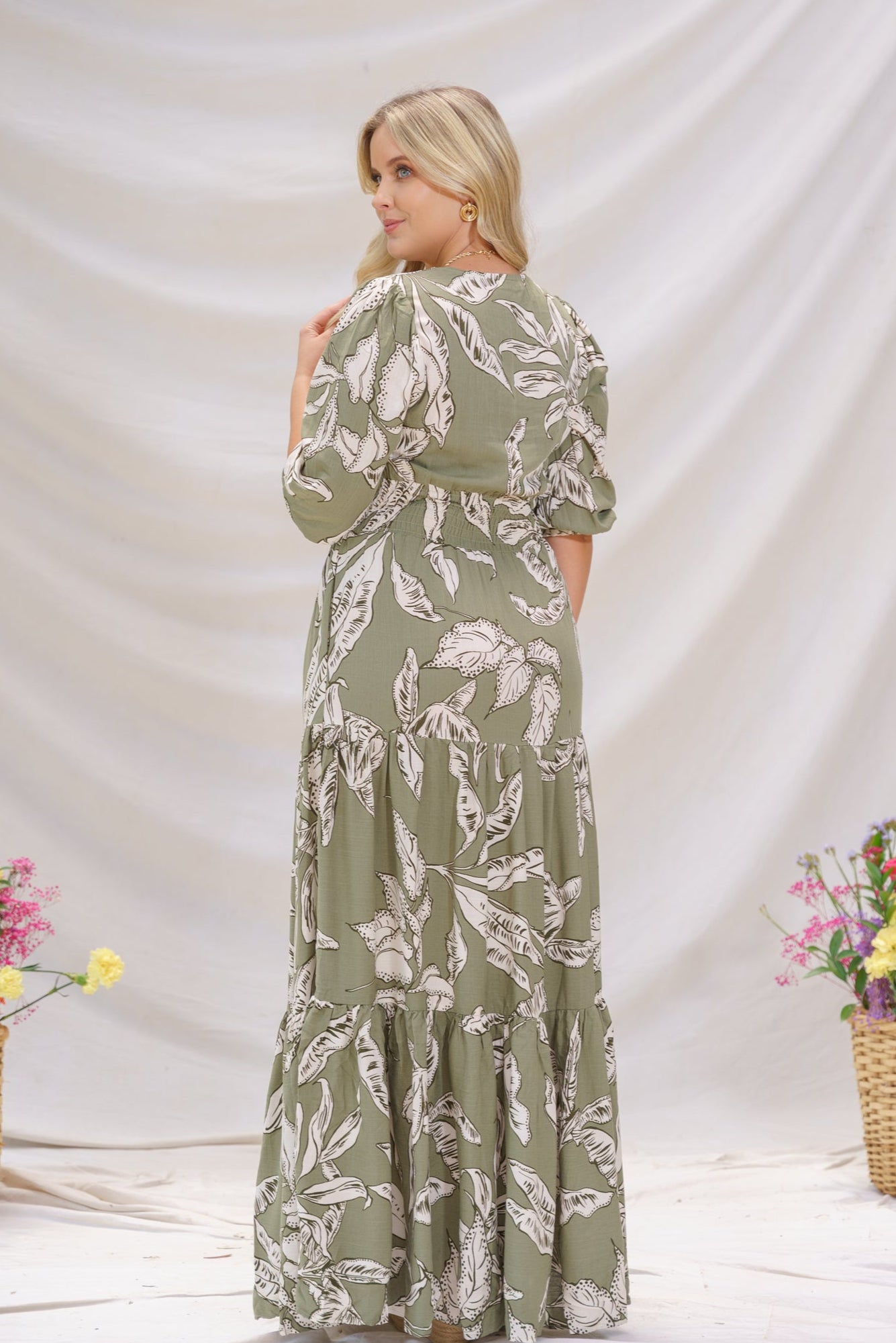 Vestido elegante mujer verde - Celine