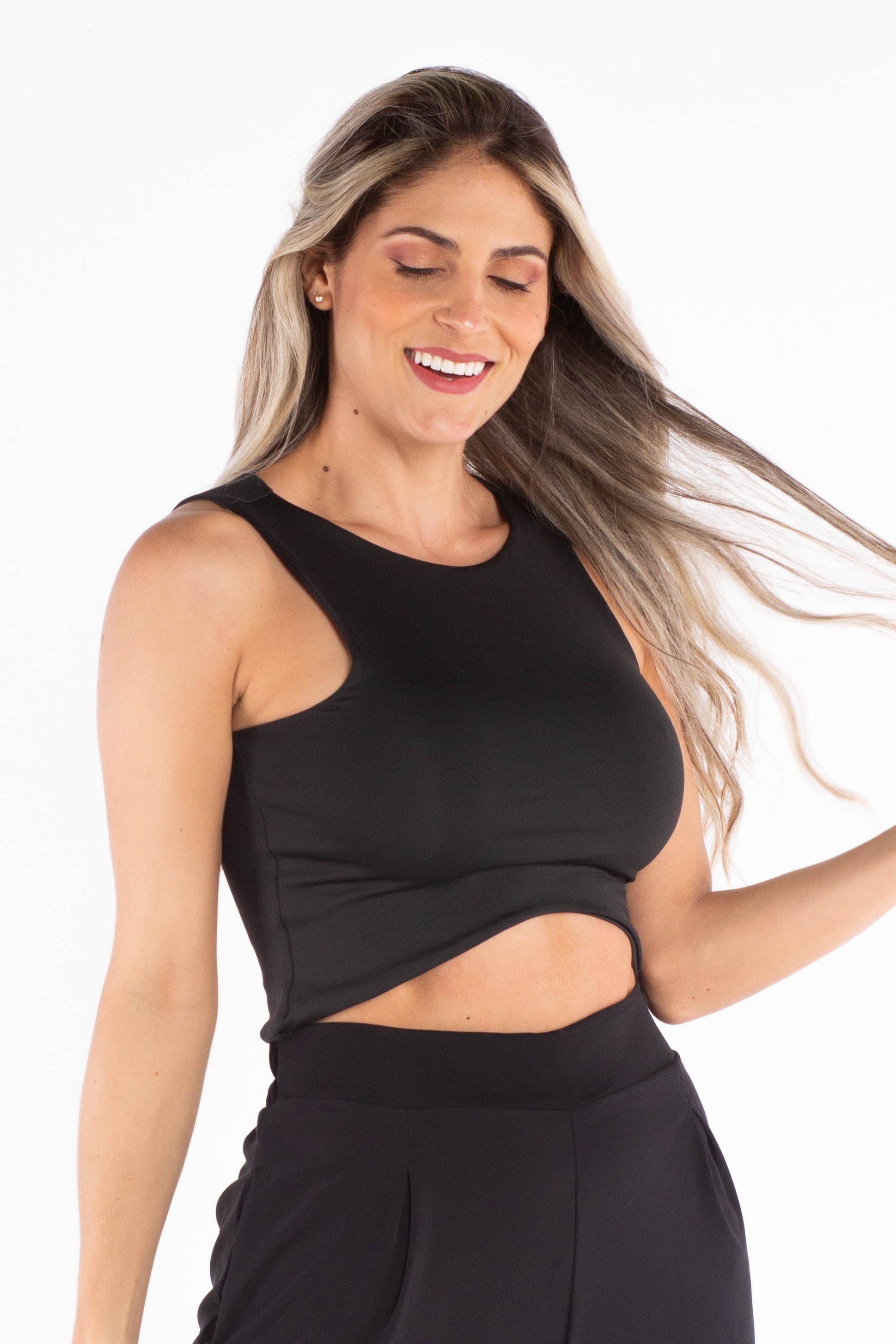 Croptop manga siza - Negro