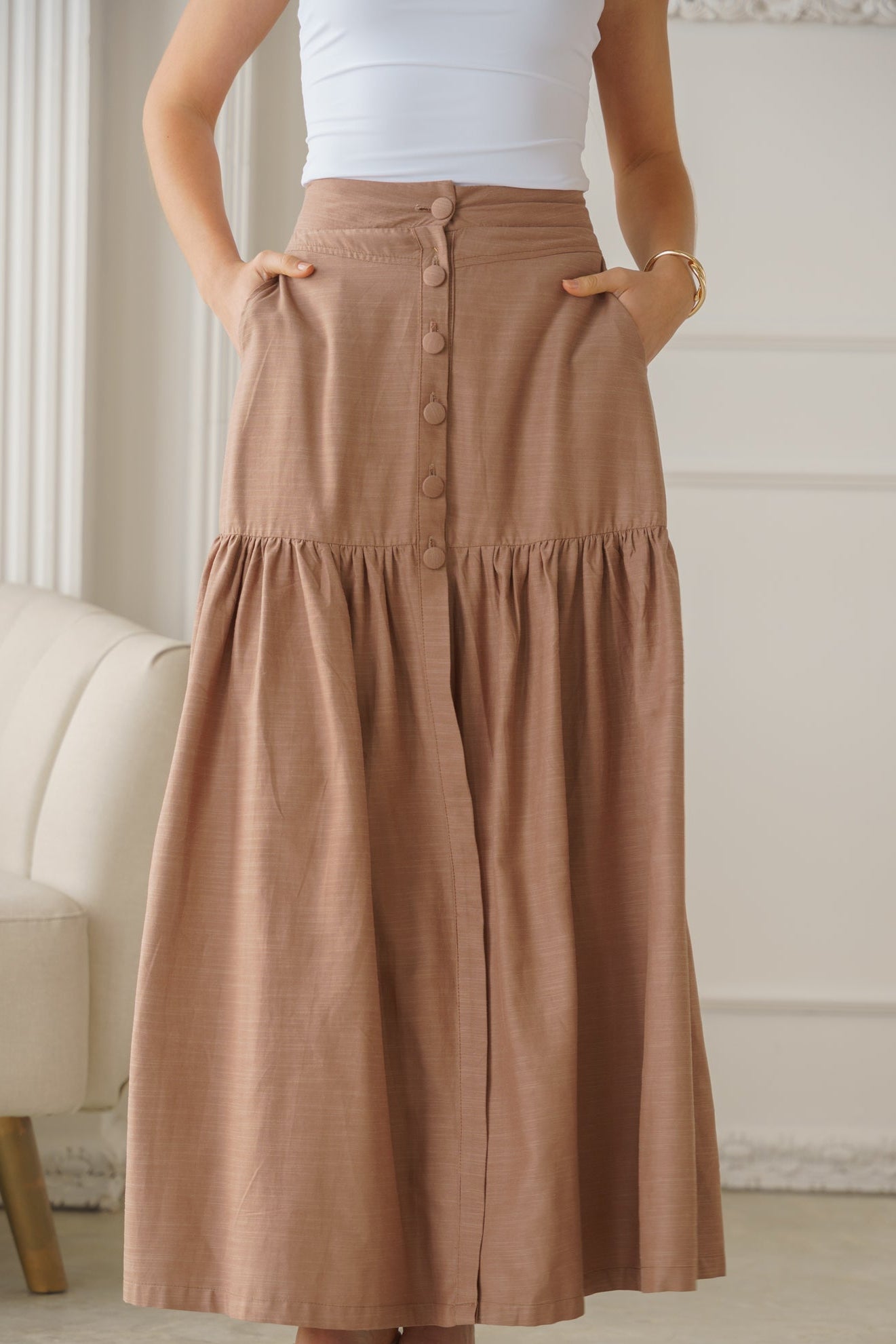 Falda Maxi con Botones - Itzel