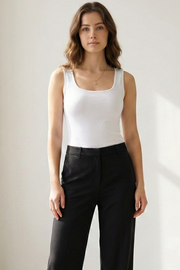 Blusa larga talla U - Blanca