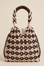 Bolso Macramé Bicolor – Chocolate y Marfil