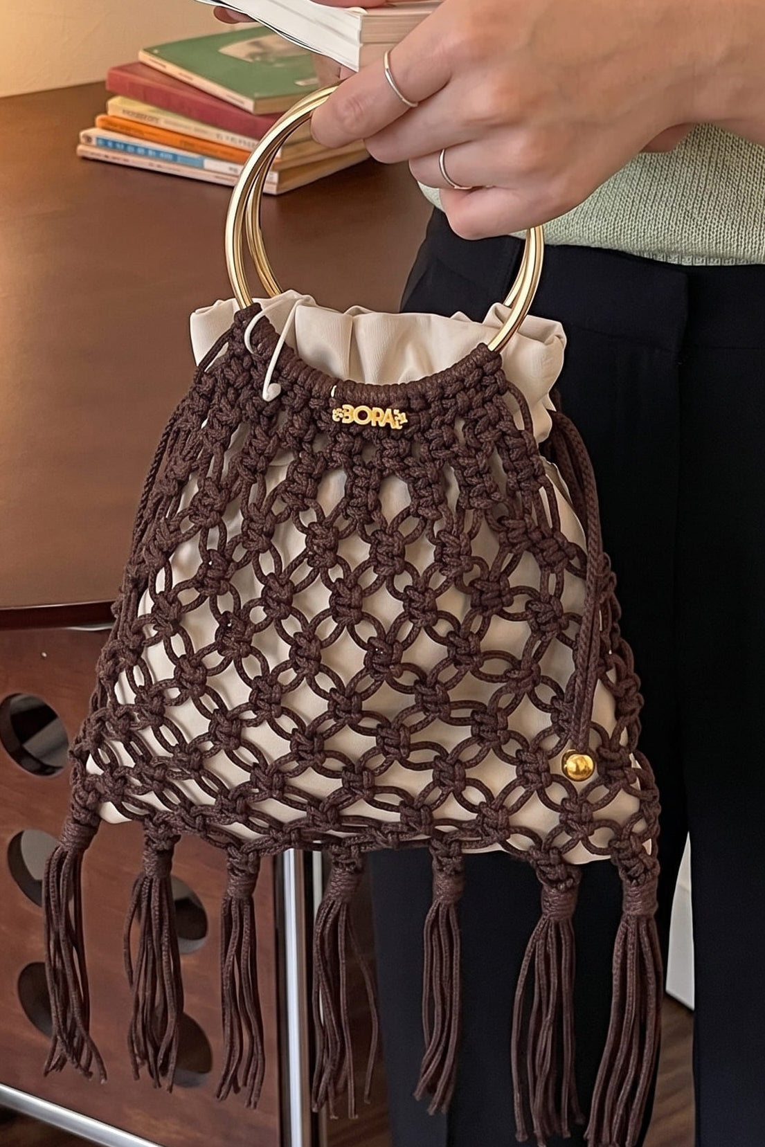 Bolso Macramé - Cafe