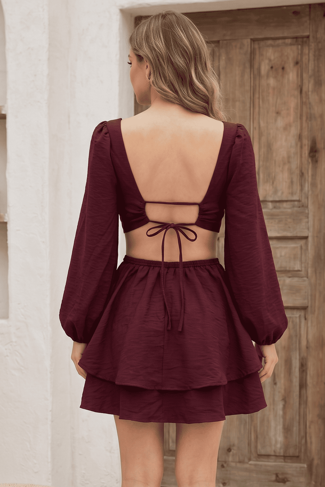 Vestido Corto de Mangas - Cristal