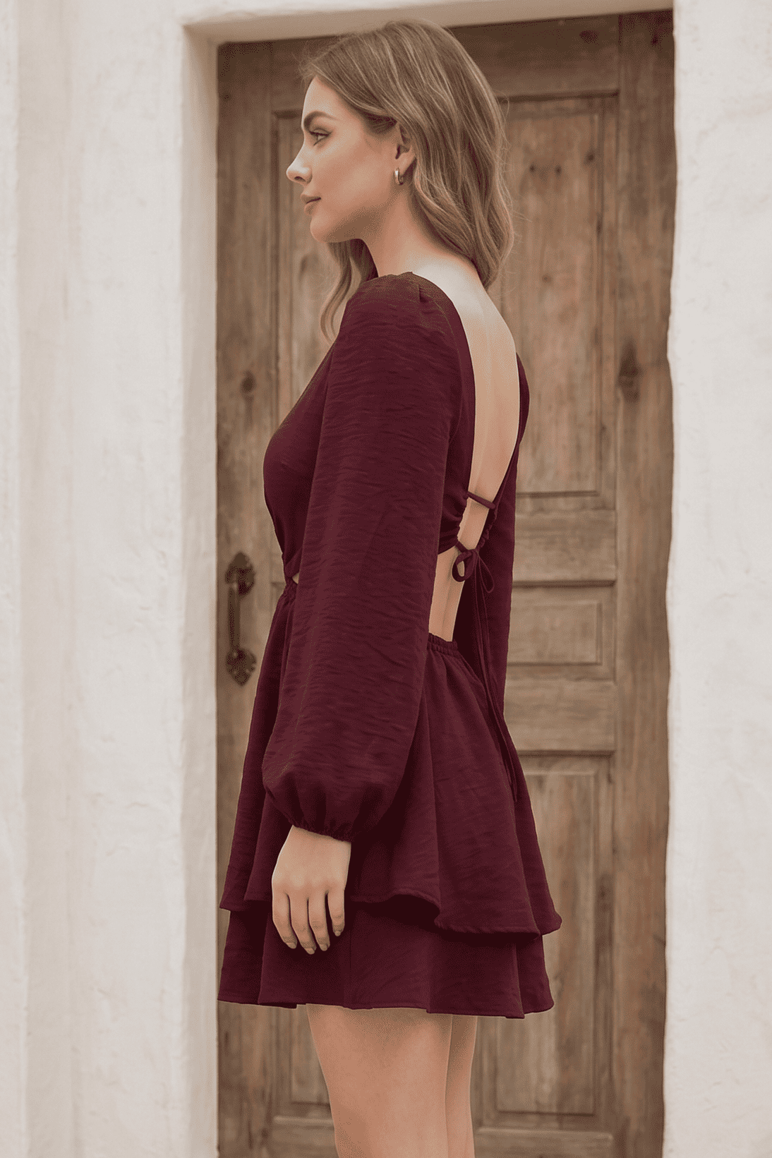 Vestido Corto de Mangas - Cristal