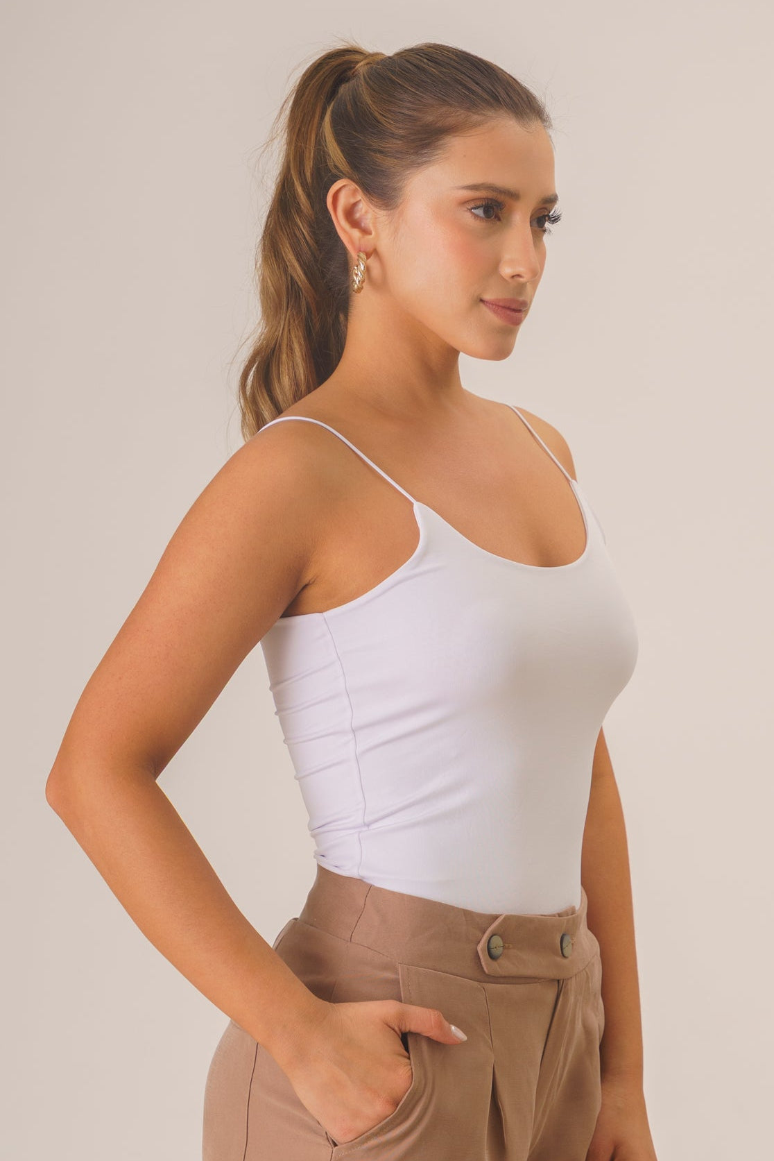 Blusa larga de de tiras - Blanca