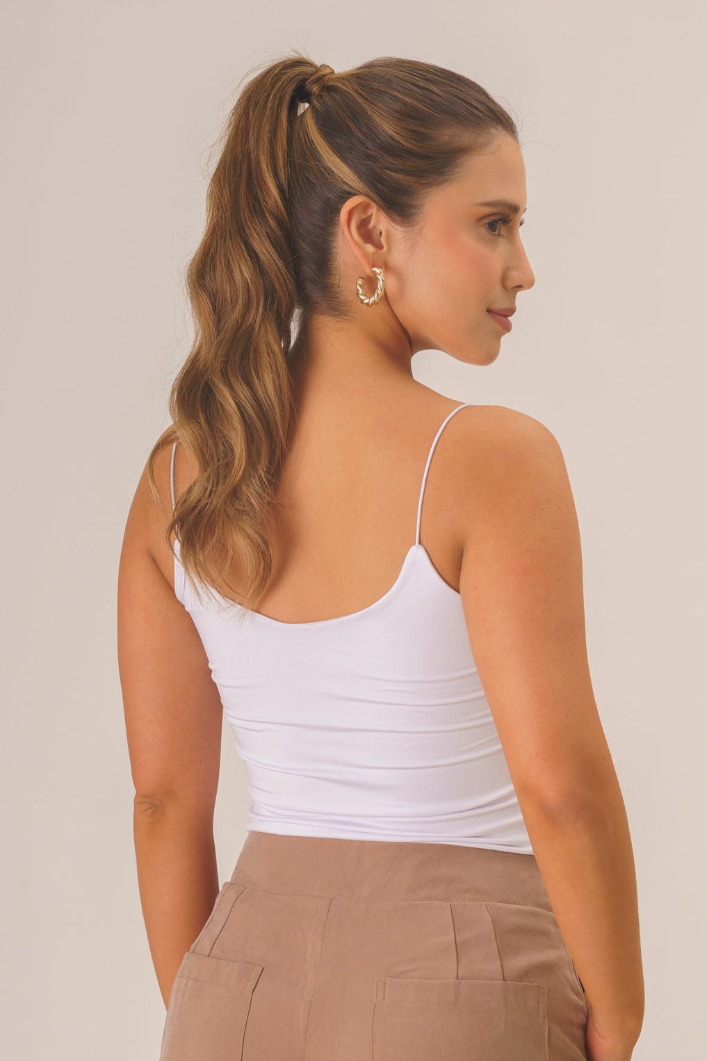 Blusa larga de de tiras - Blanca