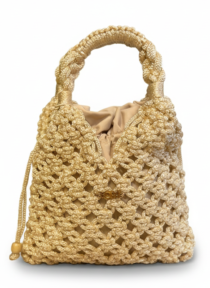 Bolso Macramé - Dorado