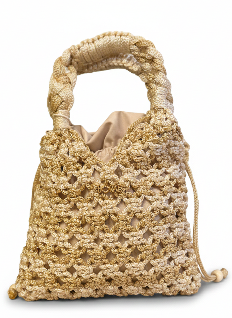 Bolso Macramé - Dorado Champagne