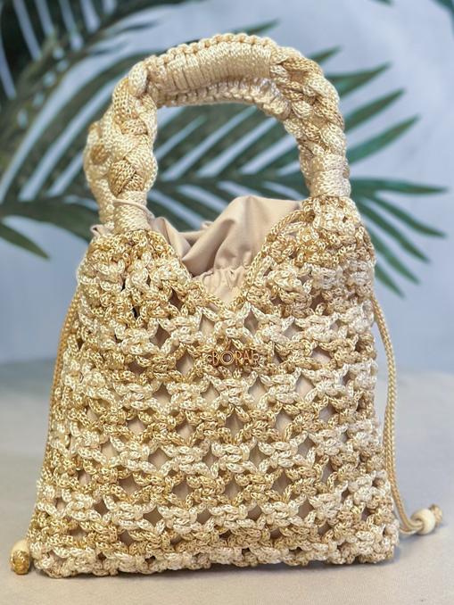 Bolso Macramé - Dorado Champagne