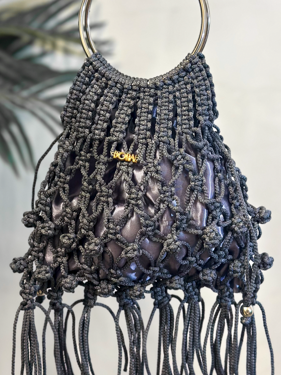 Bolso Macramé - Gris