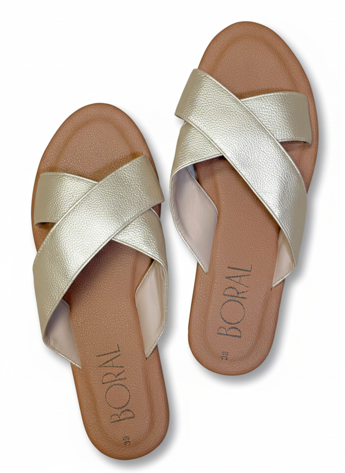 Sandalia Cruzada - Dorada