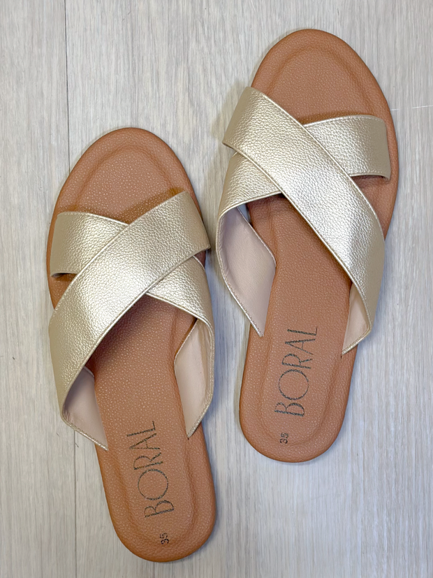 Sandalia Cruzada - Dorada