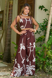 Set de pantalon playero Yane Vinotinto