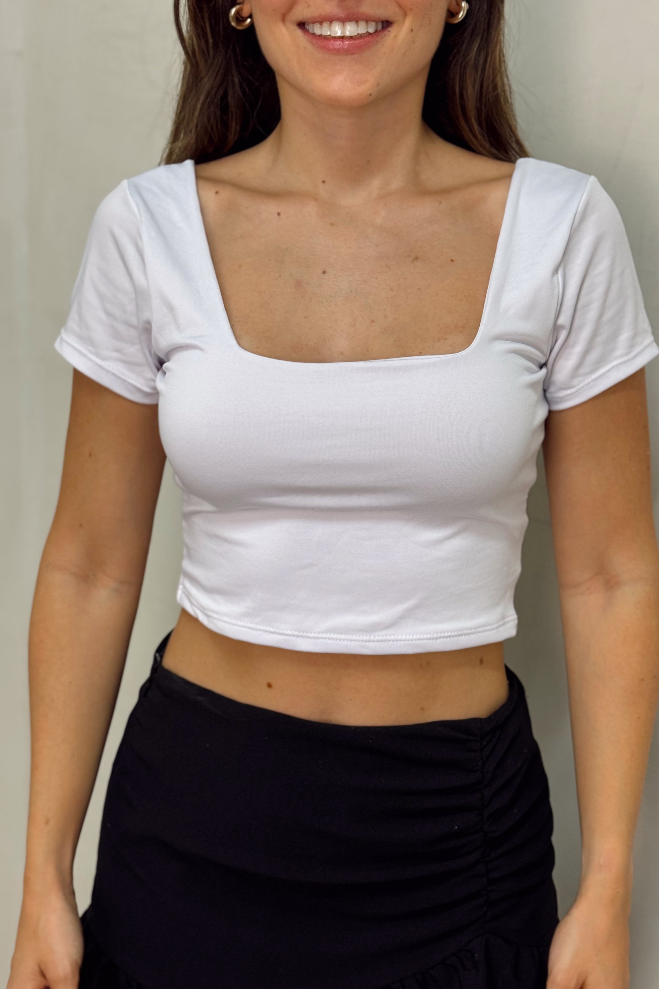 Blusa Corta talla U - Blanca