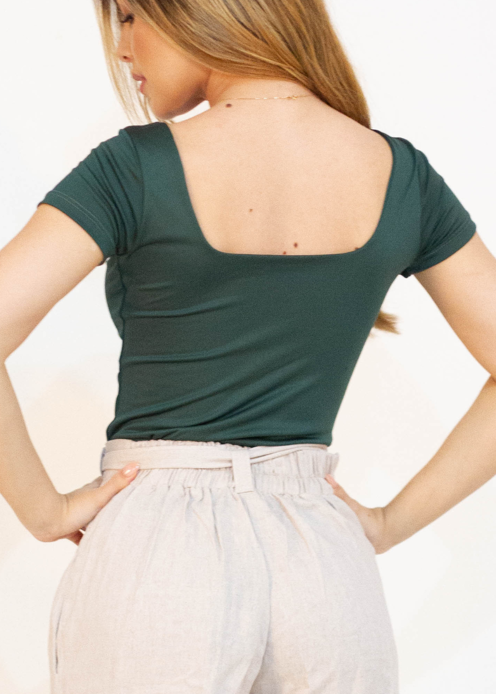 Blusa larga talla U - Verde Oliva