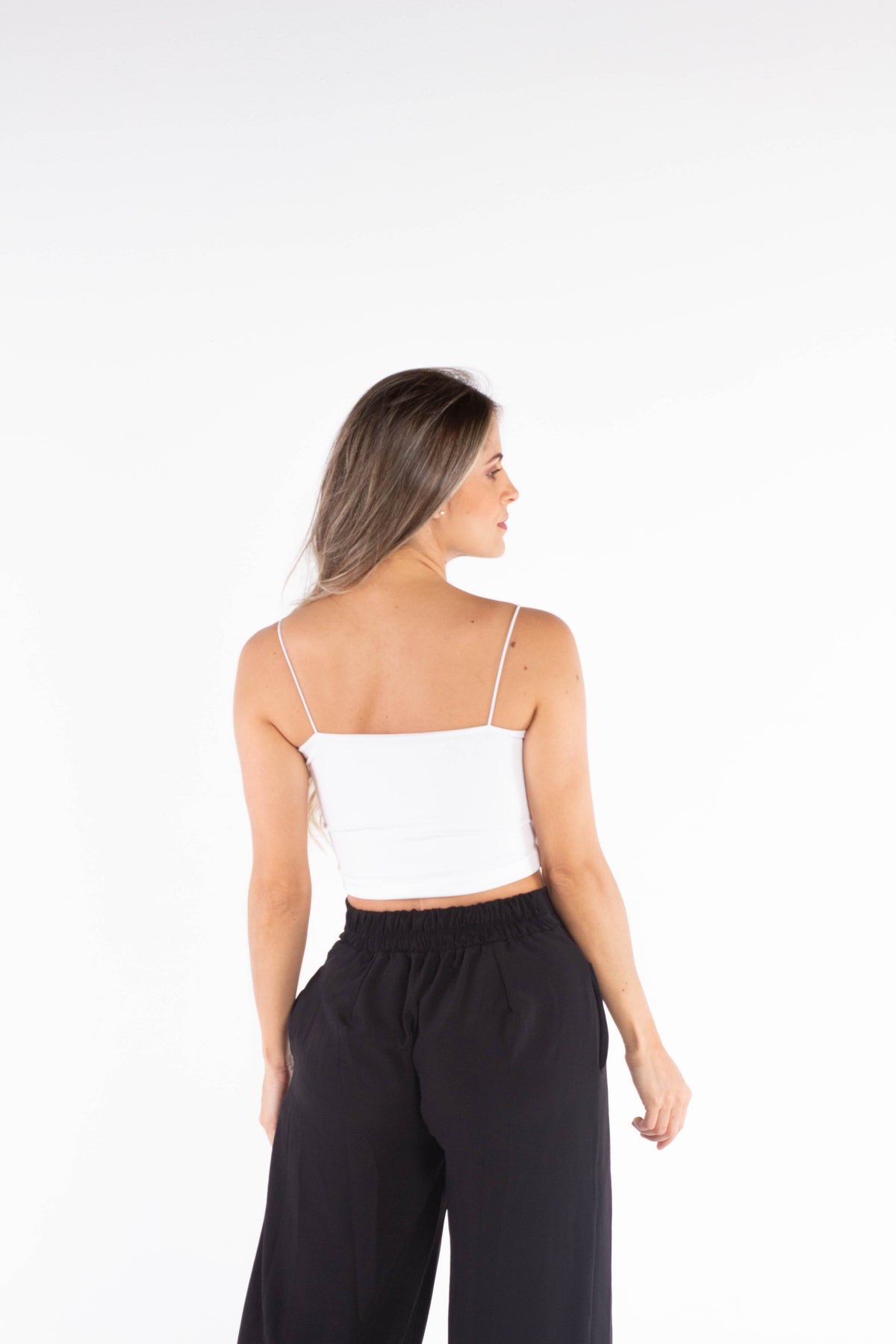 Croptop con tiras delgadas - Blanco